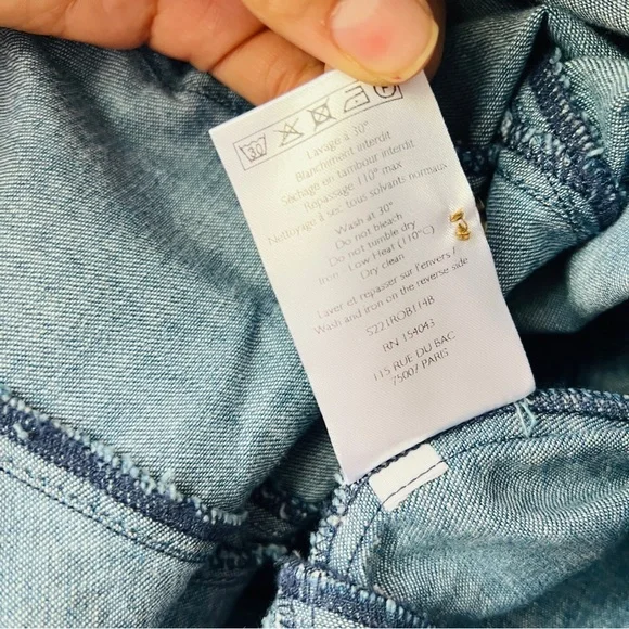 New Sezane Sol Denim Dress Size Us 4​ - Picture 7 of 8